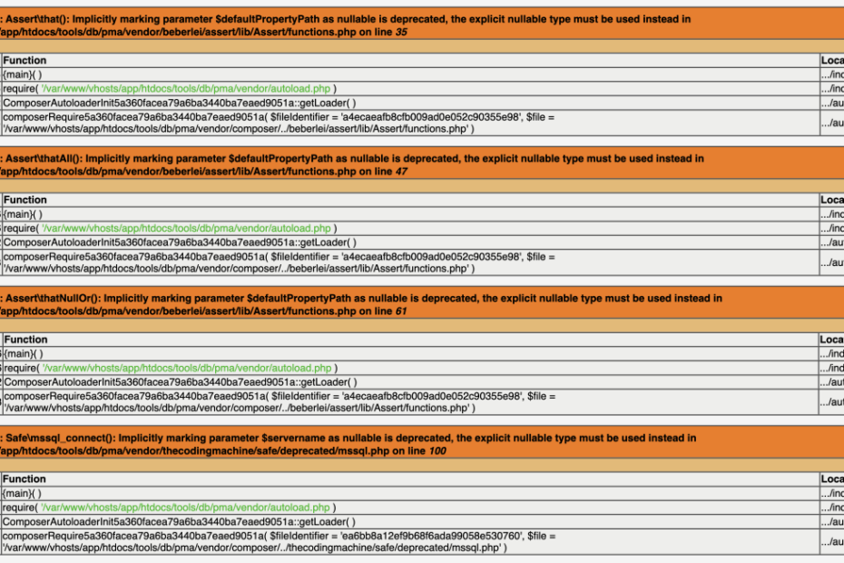 Deprecated Warnings Notices Phpmyadmin P7857 1200px 1