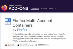 Firefox Multi Account Containers Addon